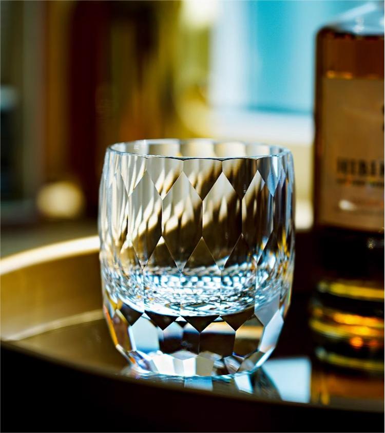 Edo Kiriko Diamond Faced K9 Crystal Whiskey Glass