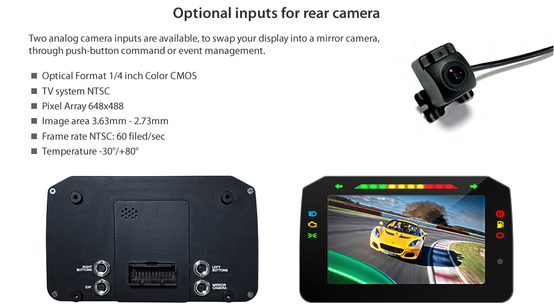 Optional inputs for rear camera