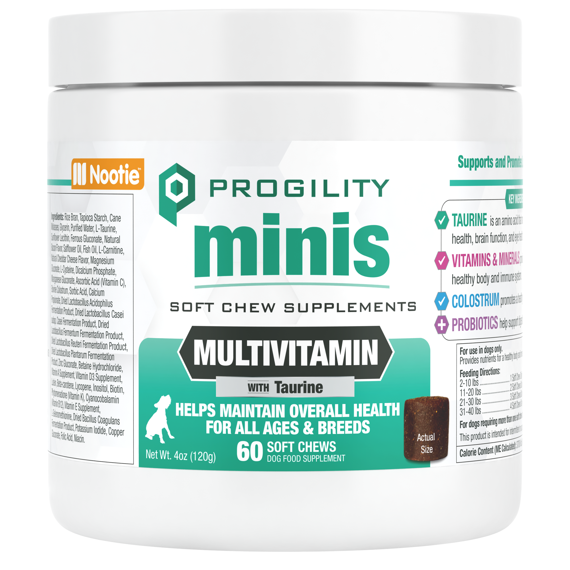 Nootie ProgilityMinis Multivitamin Soft Chew Supplement For Dogs