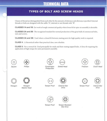 Types of Bolts and Screw Heads