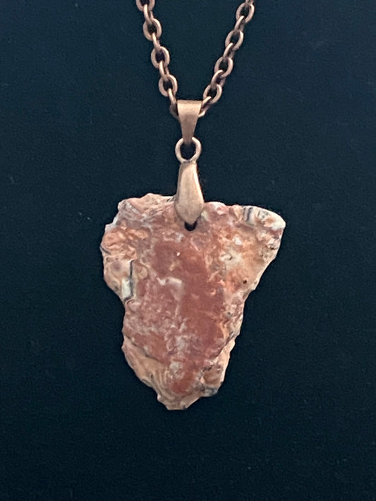 Red Rock with Red Copper Chain Necklace 1