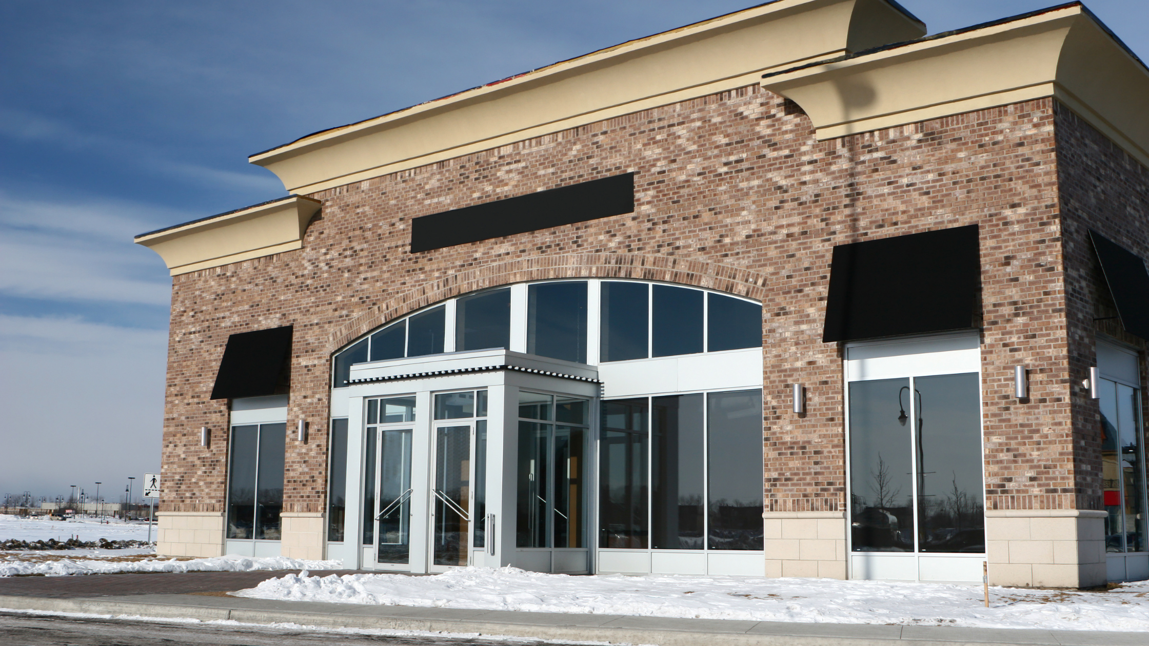 commercial storefront in rare Atlanta snow