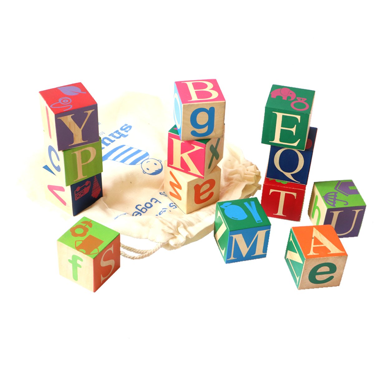 Wooden Alphabet Building Blocks For Kids Educational Toys Shumee