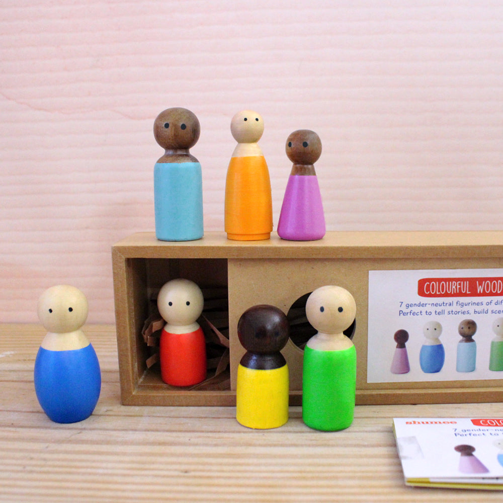 Wooden Peg Dolls: Buy Colourful Diverse Wooden Peg Dolls for Kids ...
