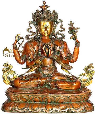 Large Size Chenresin or Four-Armed Avalokiteshvara Buddhist Deity