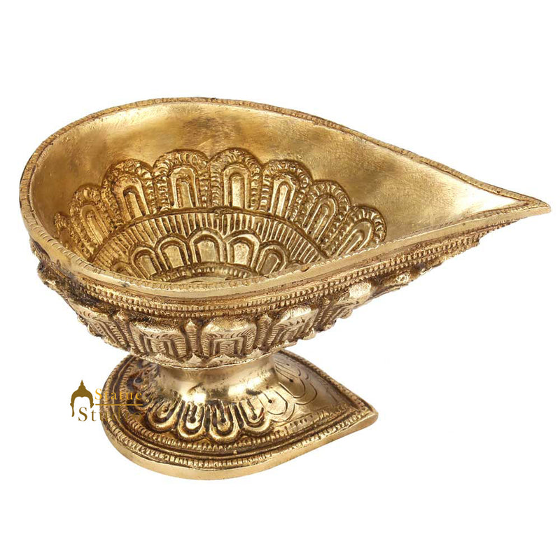 South Indian Style Brass Handmade Diwali Home Temple Antique Décor Diya 3"