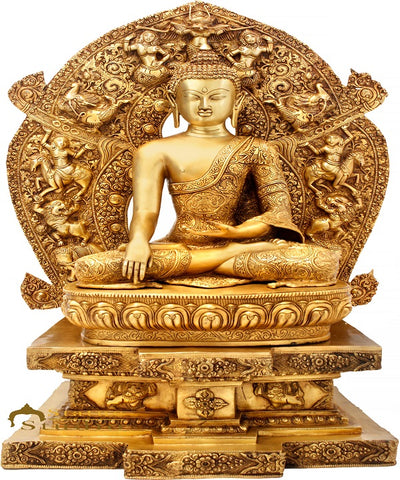  ShopEndHere Blessing Buddha Idol (7 Inch Tall), Hand Crafted  Lifestory Buddha Statue, Fine Carving, Antique Brass Sculpture, Vintage  Decorative, Valuable Collection, Rustic Finish : Home & Kitchen