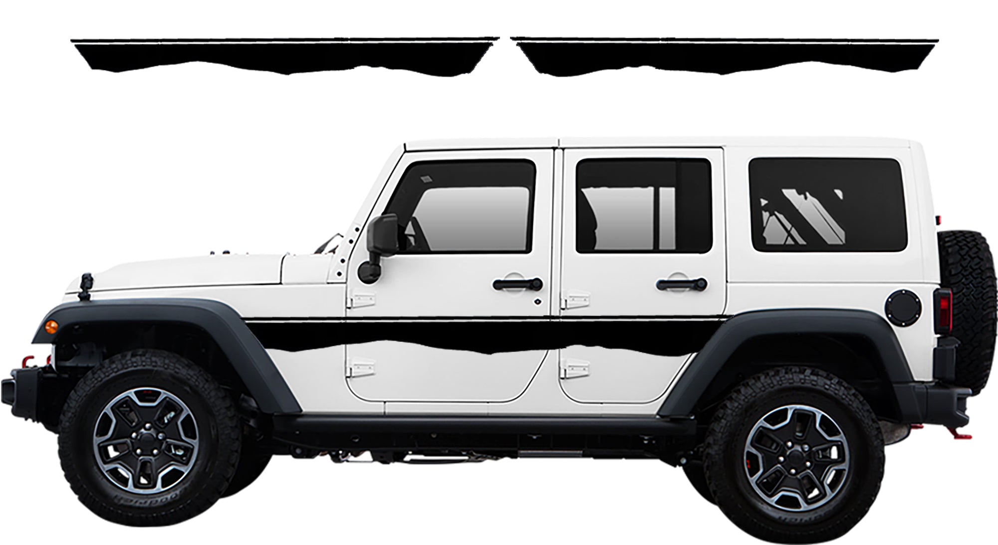 Jeep Wrangler JK Retro Dual Side Stripes (Pair) : Vinyl Graphics Kit f