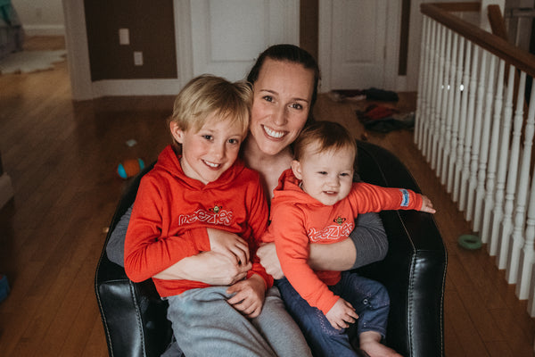 Neezies boy, Neezies partners with IWK Foundation, Neezies boy with mom and sister, IWK saved his life