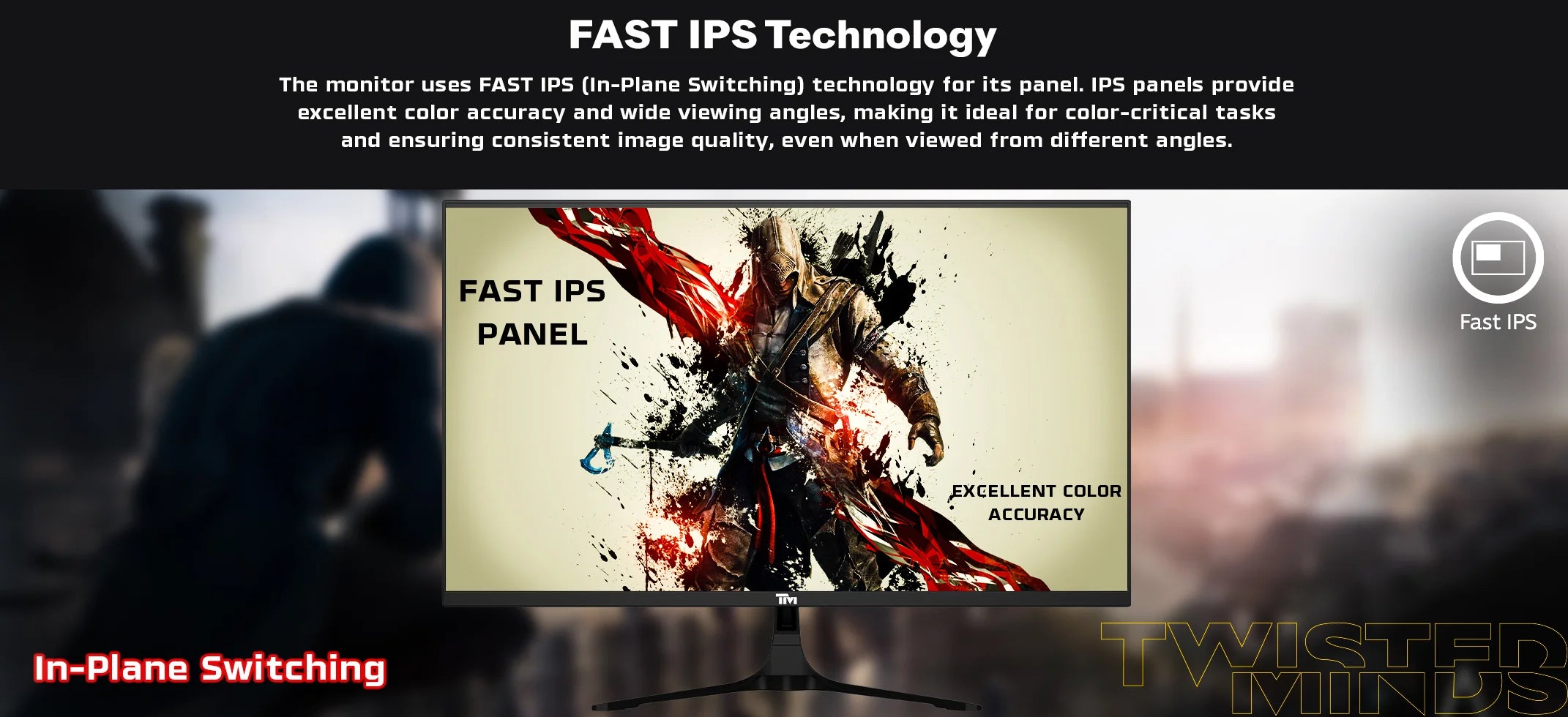 Twisted Minds 27'' Flat ,FHD 165Hz ,Fast IPS, 0.5ms, HDR Gaming Monitor - شاشة ألعاب