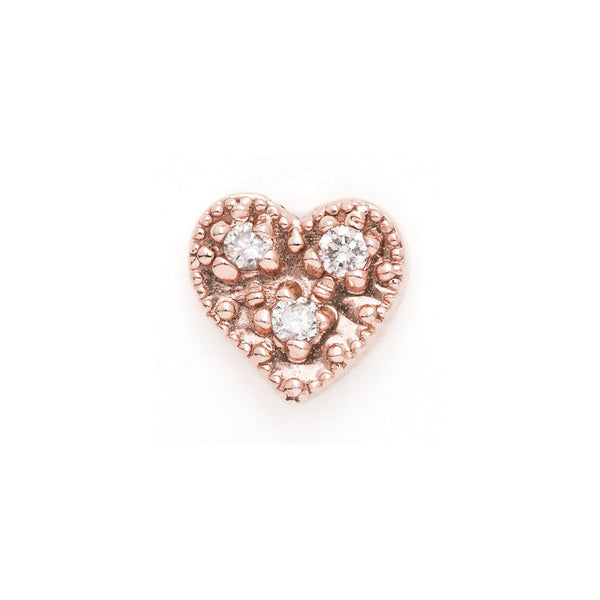 Lena Wald 14K Gold or Silver Diamond Heart Earring - ICONERY