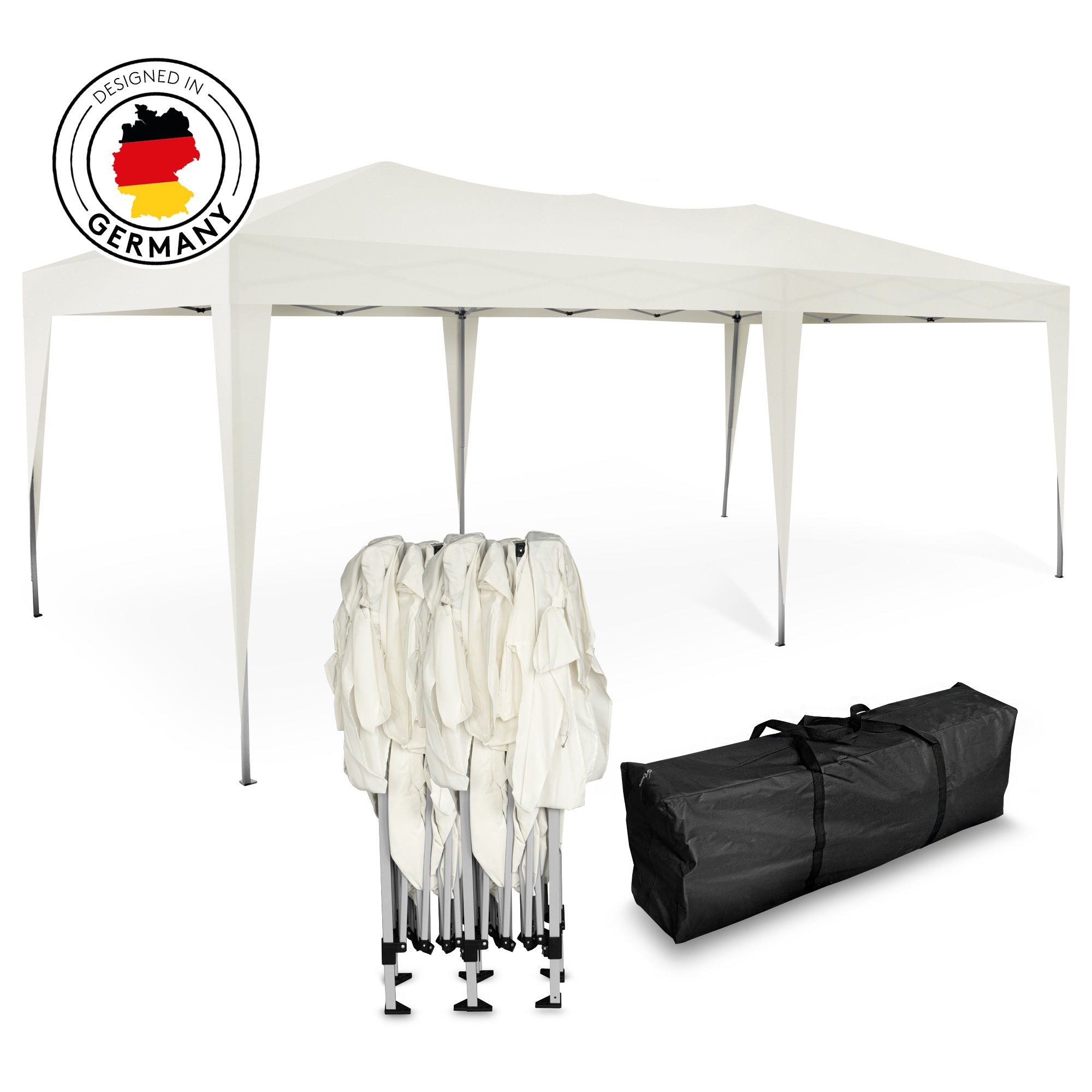 Faltpavillon 3x6m - wasserdicht - ohne Seitenteile, champagner - Kronenburghandel product image