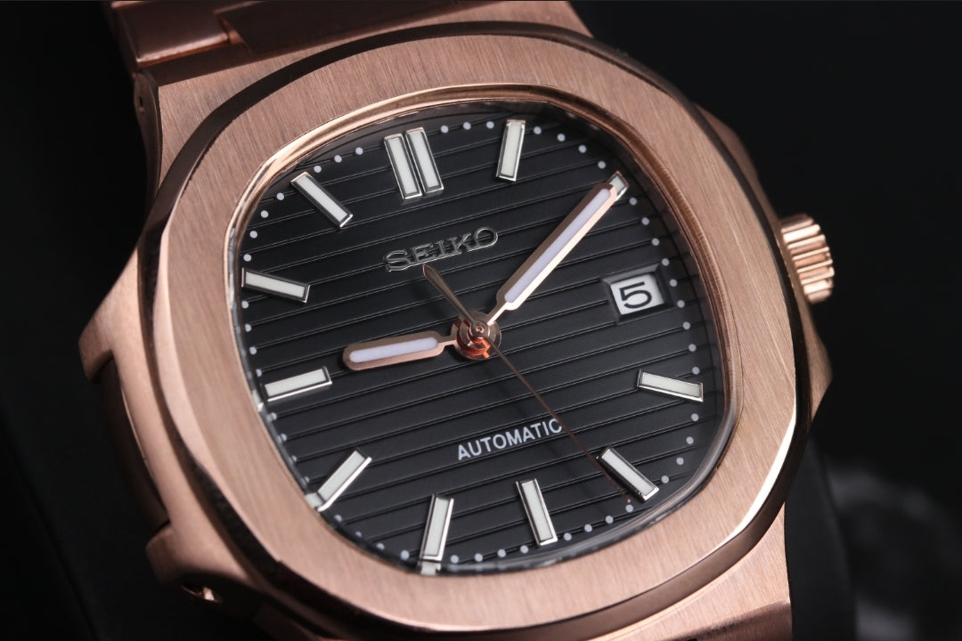 Seiko Mod Nautilus Custom Build Rose Gold – instincttime