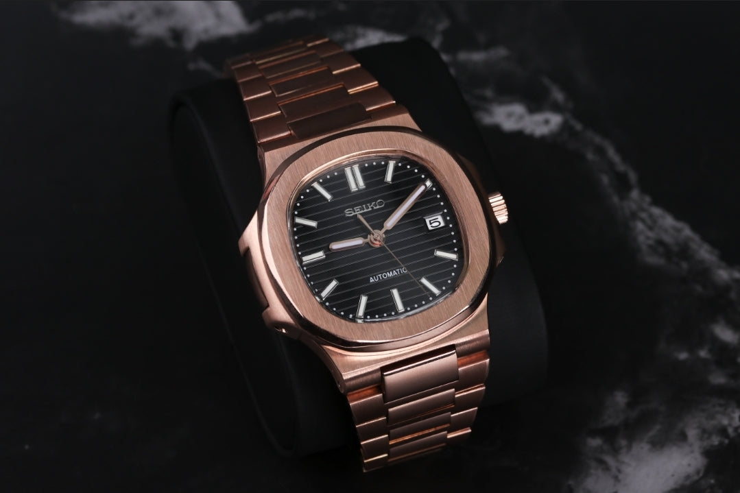 Seiko Mod Nautilus Custom Build Rose Gold – instincttime