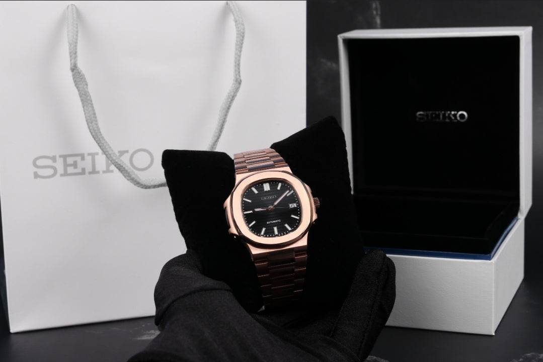 Seiko Mod Nautilus Custom Build Rose Gold – instincttime