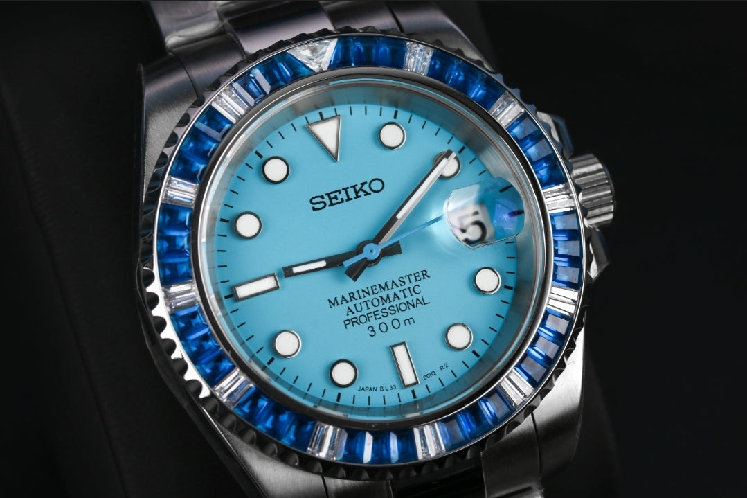 Seiko Mod Iced Blue Submariner Custom Bezel – instincttime