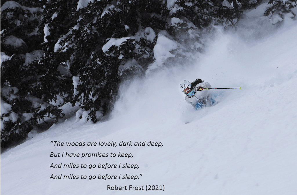 Powder Skier Female and Robert Frost Poem