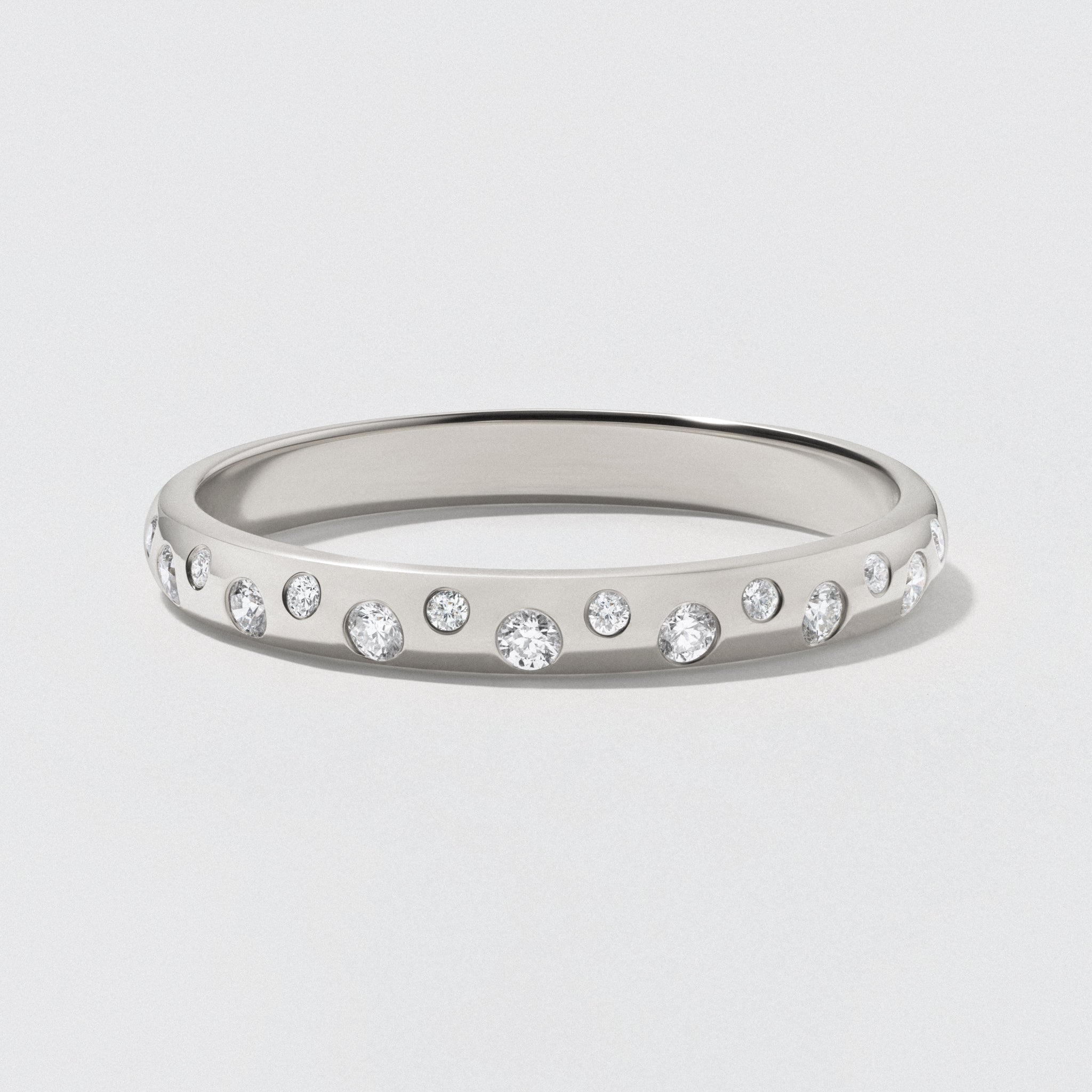 Yellow Gold Scattered Diamond Wedding Band Polished 2.5mm