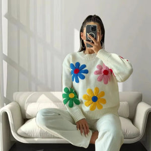Floral Elegance Knit Sweater - itsshirty