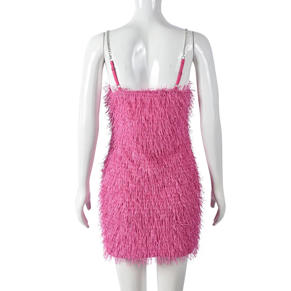Summer New Sleeveless Backless Chain Spaghetti Strap Dress - Image 5
