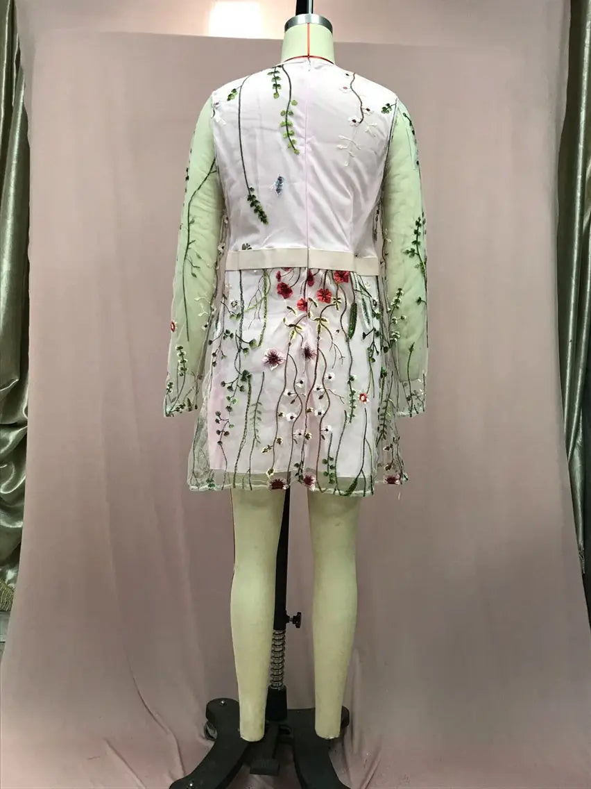 Bohemian A-Line Party Dress with Flower Embroidery for Women - Image 5
