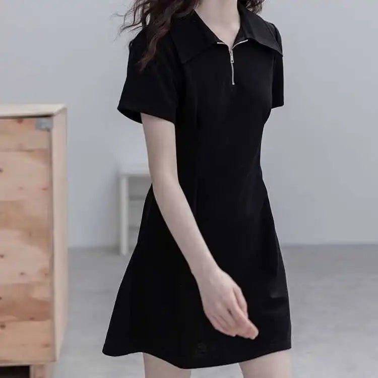 Summer Short Sleeve Solid Shirt Sundress for Women Casual - Image 6