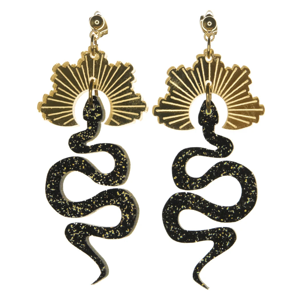 . Design Lab - The Crown Snake Earrings