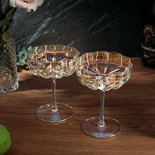 Wine Savant Khen Muted Rainbow Champagne Flute Glasses - Set of 6 – Bailey  Road