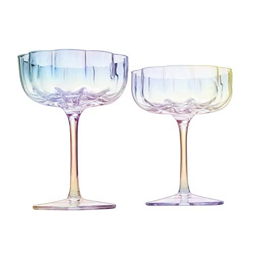 Wine Savant Khen Muted Rainbow Champagne Flute Glasses - Set of 6 – Bailey  Road