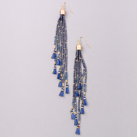 Eternal Sparkles Dainty Beaded Mini Tassel Earrings