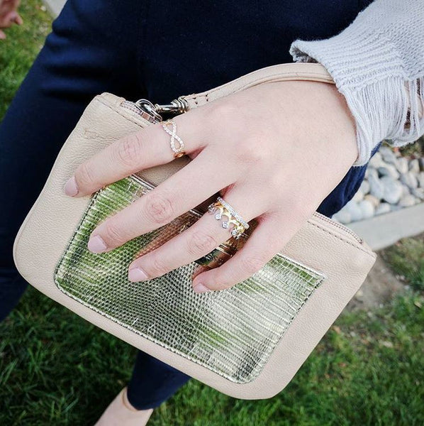 woman wearing Eternal Sparkles fashion rings