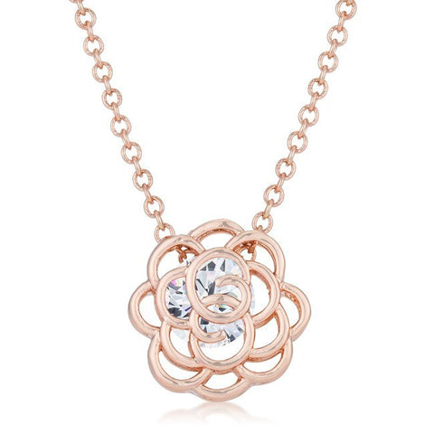 Rose Gold Rose Necklace by Eternal Sparkles