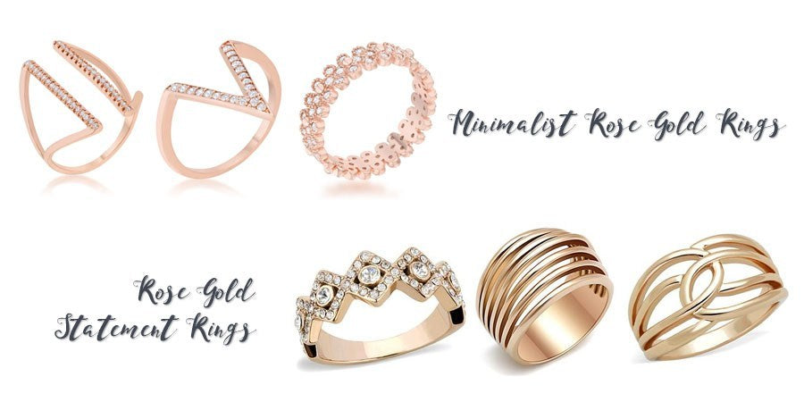 Rose gold fashion rings from Eternal Sparkles