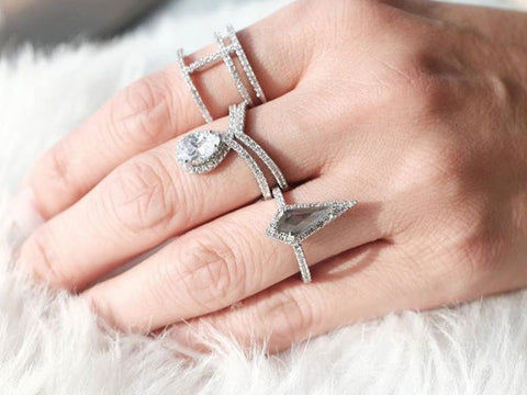 woman wearing fashion rings from Eternal Sparkles