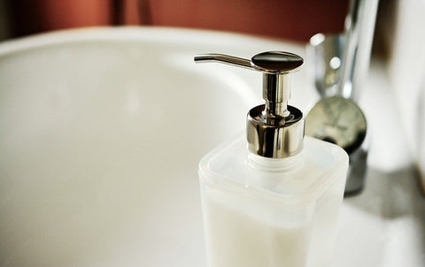 soap dispenser on a sink