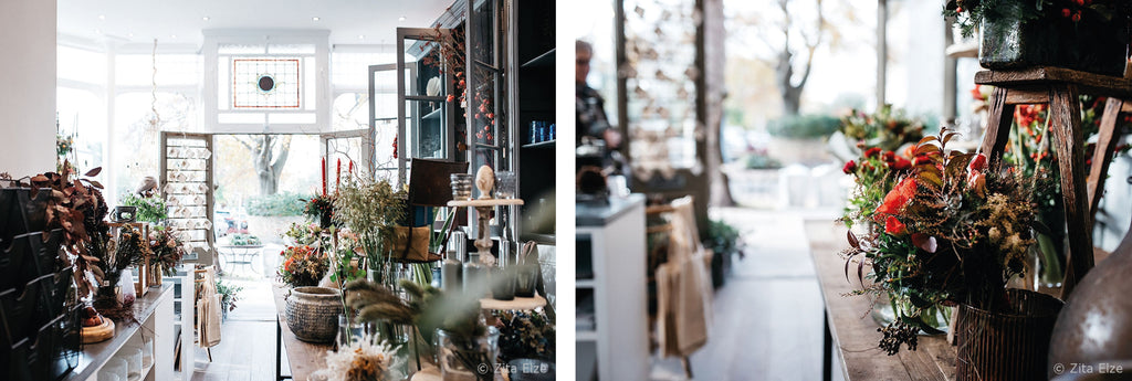 bright images of a flower shop interior