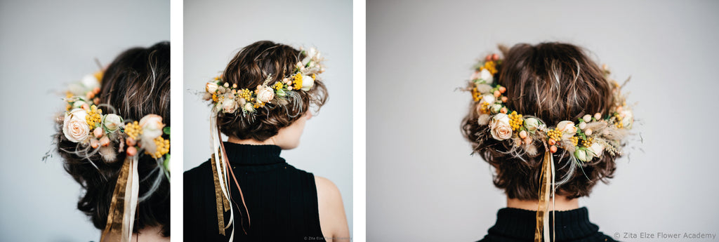 Flower crown from different angles