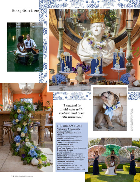 Journal publication on a blue themed wedding