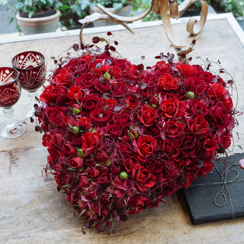 Jewel Heart, heart-shaped roses bouquet