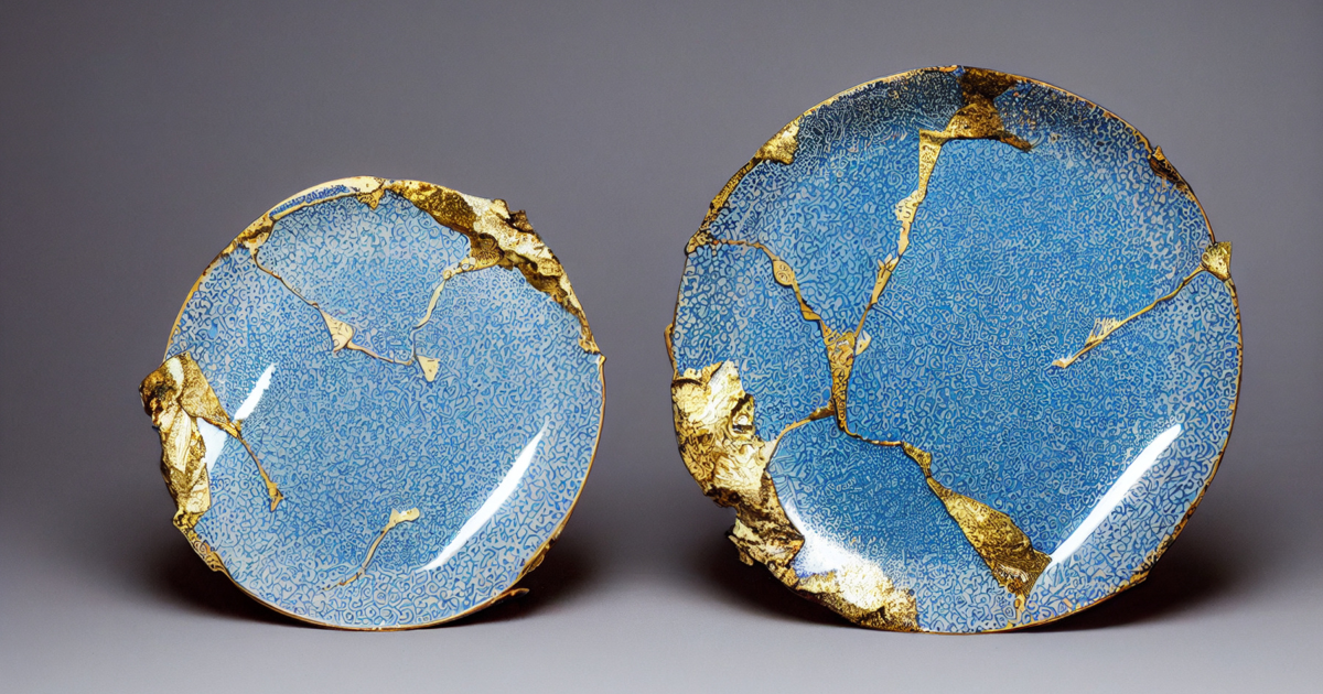 kintsugi plates