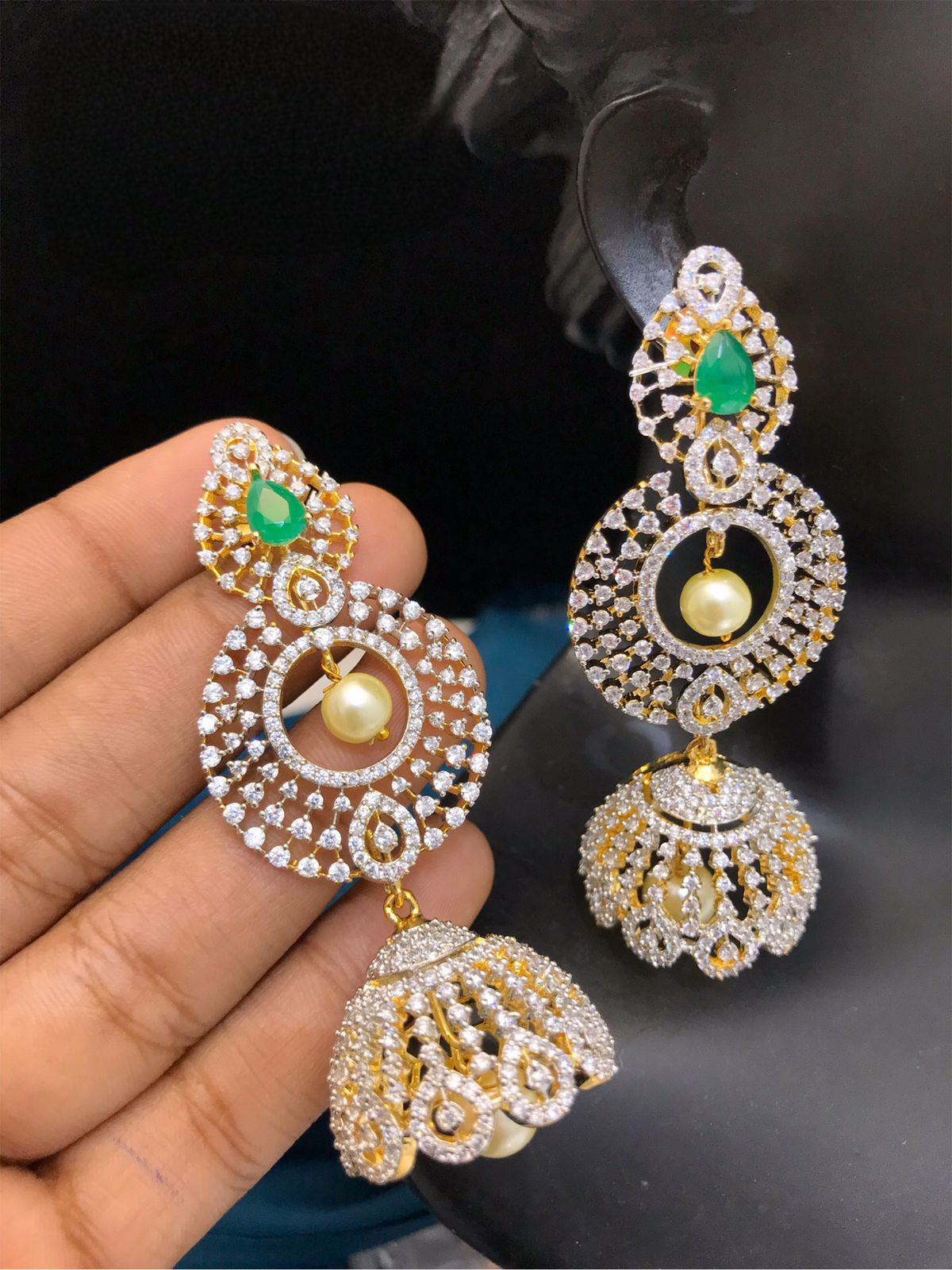 Luxury Vintage Water Drop Gold Color Jhumka Earrings Ladies Fashion Crystal  Pearl Beads Lantern Tassel Palace Orecchini Donna - AliExpress