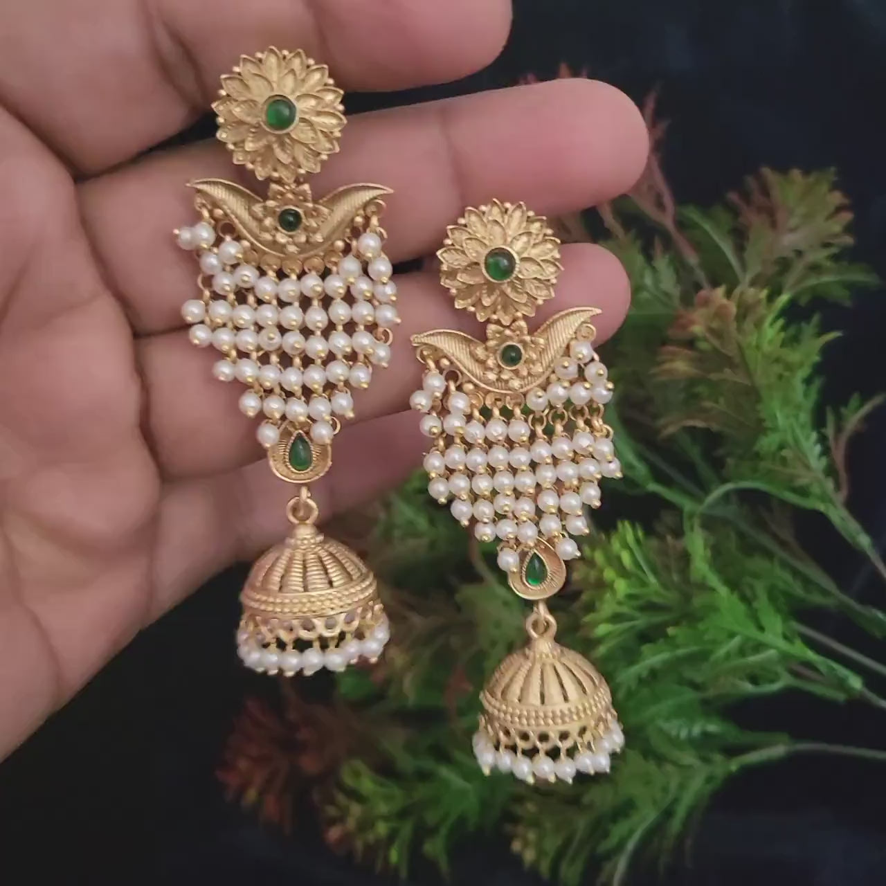 Square Shape Pearls Jhumka - Swaabhi