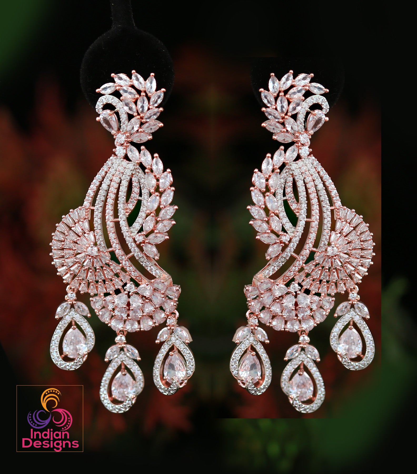 Open Pear Shaped Diamond Earring Jackets