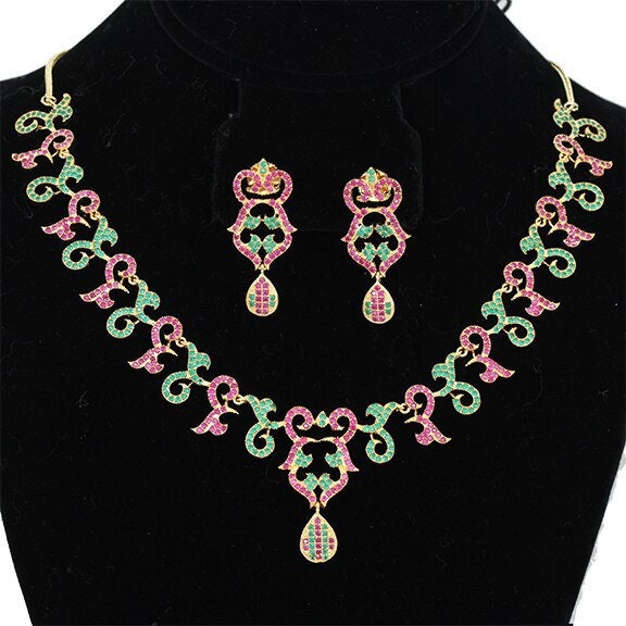 Ruby and emerald sales imitation jewellery