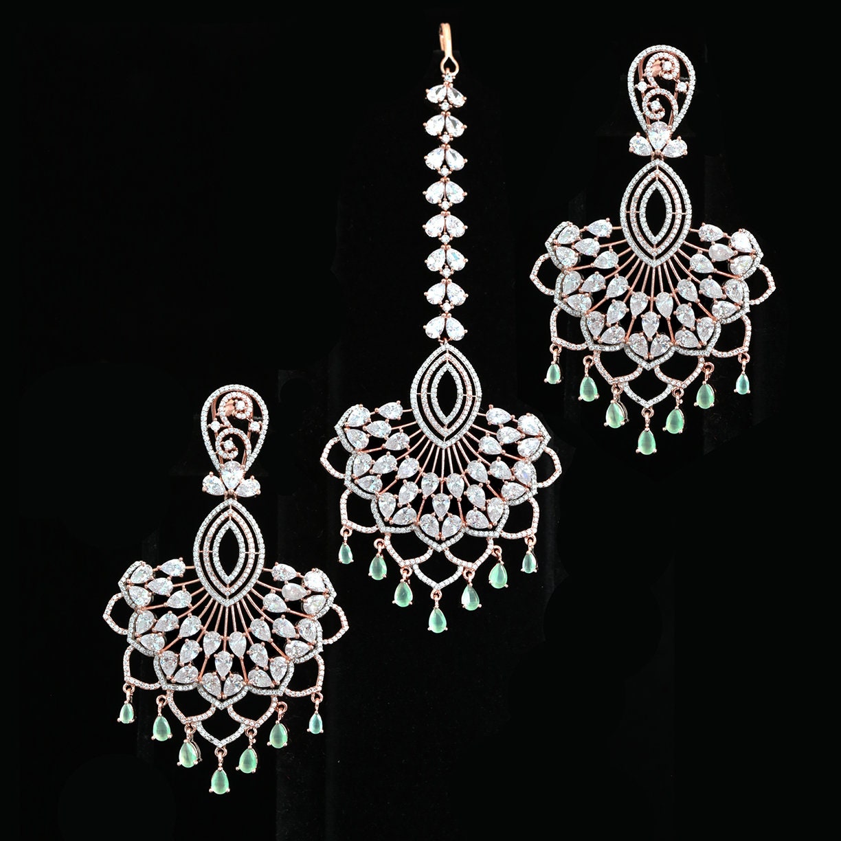 Amazon.com: I Jewels Necklace Set with Earrings & Maang Tikka for Women  IJ289Q: Clothing, Shoes & Jewelry