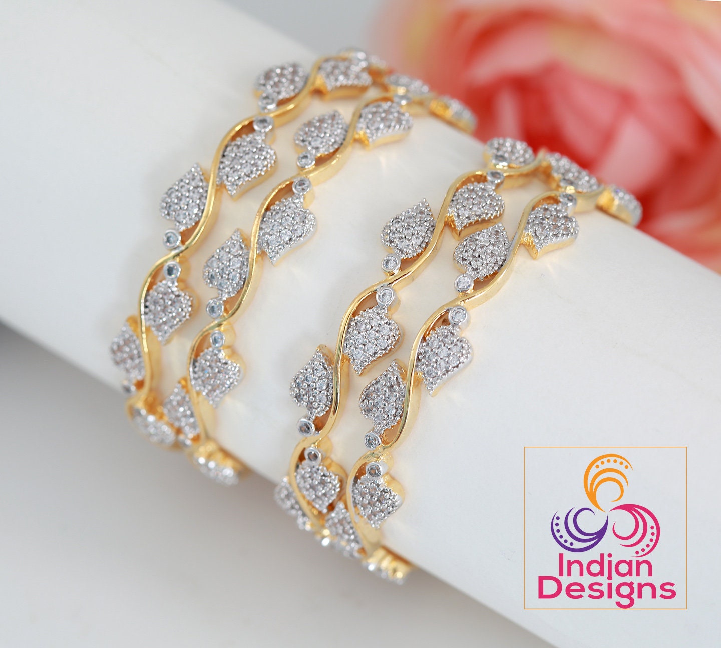 alloy gold plated American Diamond bracelet for women and girl