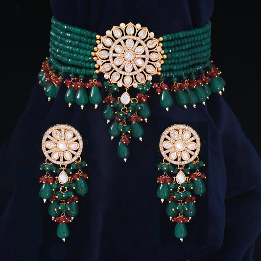 indiankundanjewelry Bollywood, Pink CZ Diamonds Necklace Earrings, Bridal Necklace Earrings Silver Jewelry, Statement Choker Necklace Earrings, Engagement Set