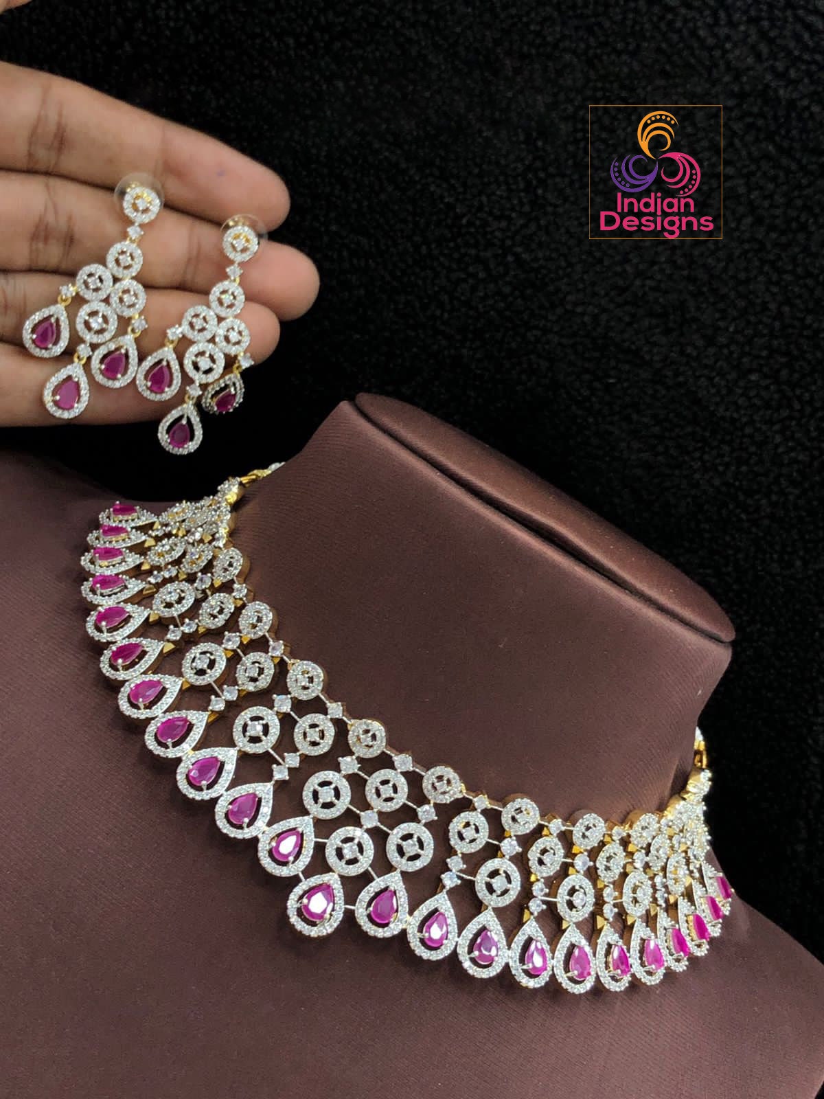 Gold Plated Choker Sets Online | Necklace Set For Bridal Wear