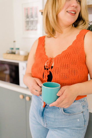 red crochet tank top