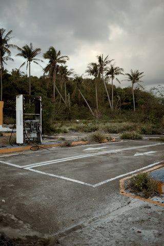 abandoned gas station and car wash in Taiwan